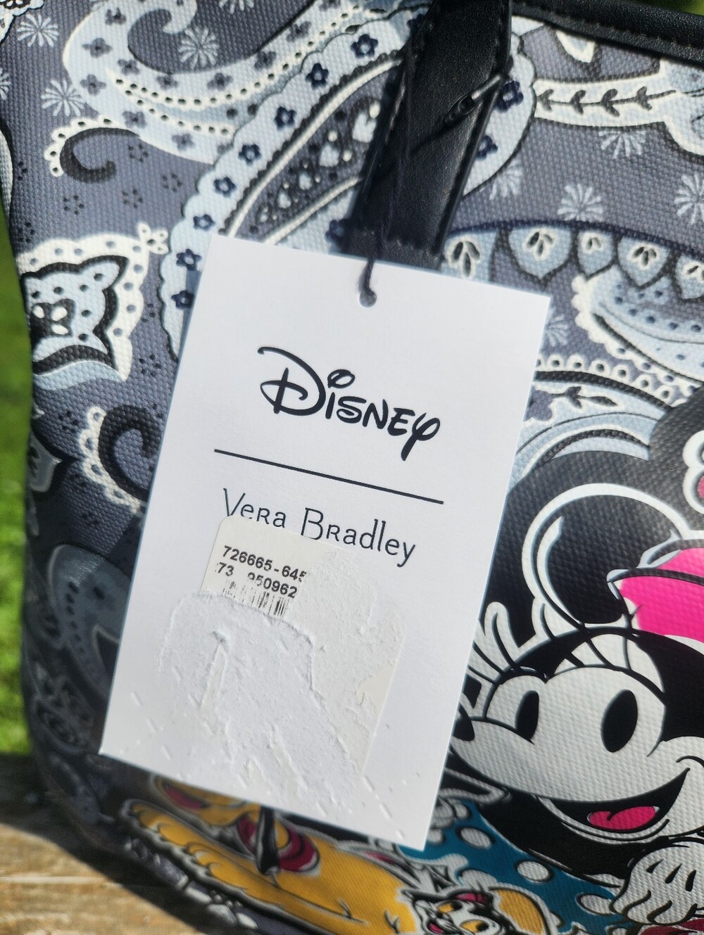 Disney x Vera Bradley Paisley Tote with Mickey & Minnie Print NWT - Picture 8 of 14